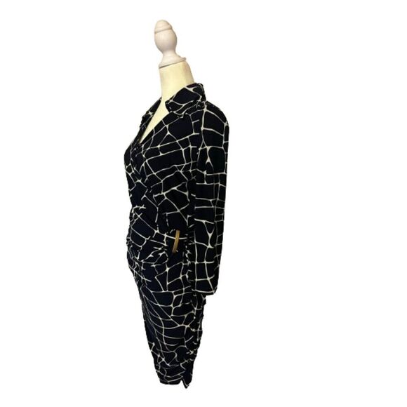 Jones New York Navy Giraffe Print Bodycon Dress Size 6 - Picture 1 of 7